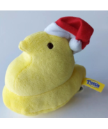 CHRISTMAS YELLOW PEEPS CHICK SANTA RED HAT BEANBAG PLUSH DOLL FIGURE - $6.75 CAD