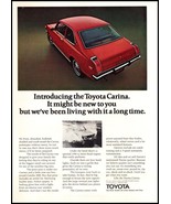 1972 Toyota Carina 2 Door Coupe Vintage Print Ad Japanese Import 70s Wal... - $10.97