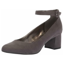 Bandolino Odear Women Block Heel Ankle Strap Pump Heels Light Grey Fabric - £9.11 GBP