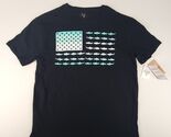 American Legends T Shirt USA Flag With Fish Teal Black Large New - $18.99