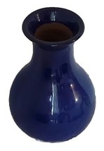 Studio Art Pottery Cobalt Blue Vase Redware Signed Hand Thrown 8.5&quot; VTG  - £18.66 GBP