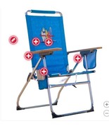 Tommy Bahama Beach Chair Light Blue Hi-Boy Folding Reclining Foam Headrest - $164.65 CAD