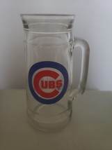 Vintage Chicago Cubs 7” Tall Clear Glass Stein Mug Baseball MLB Souvenir - £6.10 GBP
