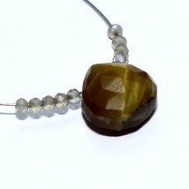 Tiger&#39;s Eye Faceted Heart Zircon Beads Briolette Natural Loose Gemstone ... - £2.35 GBP