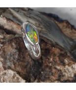 Australian Lightning Ridge Solid Opal Sterling Silver Ring - $174.99