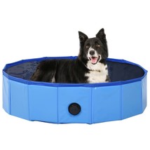 Foldable Dog Swimming Pool Blue 80x20 cm PVC - £15.03 GBP