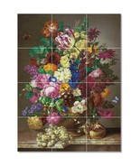 Joseph Nigg Flowers Painting Ceramic Tile Mural BTZ22890 - $164.12 CAD+