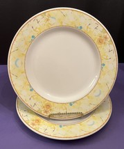 (2) Pastel Yellow Rimmed Syracuse China Restaurant Ware 10 5/8” Dinner Plates - £9.84 GBP