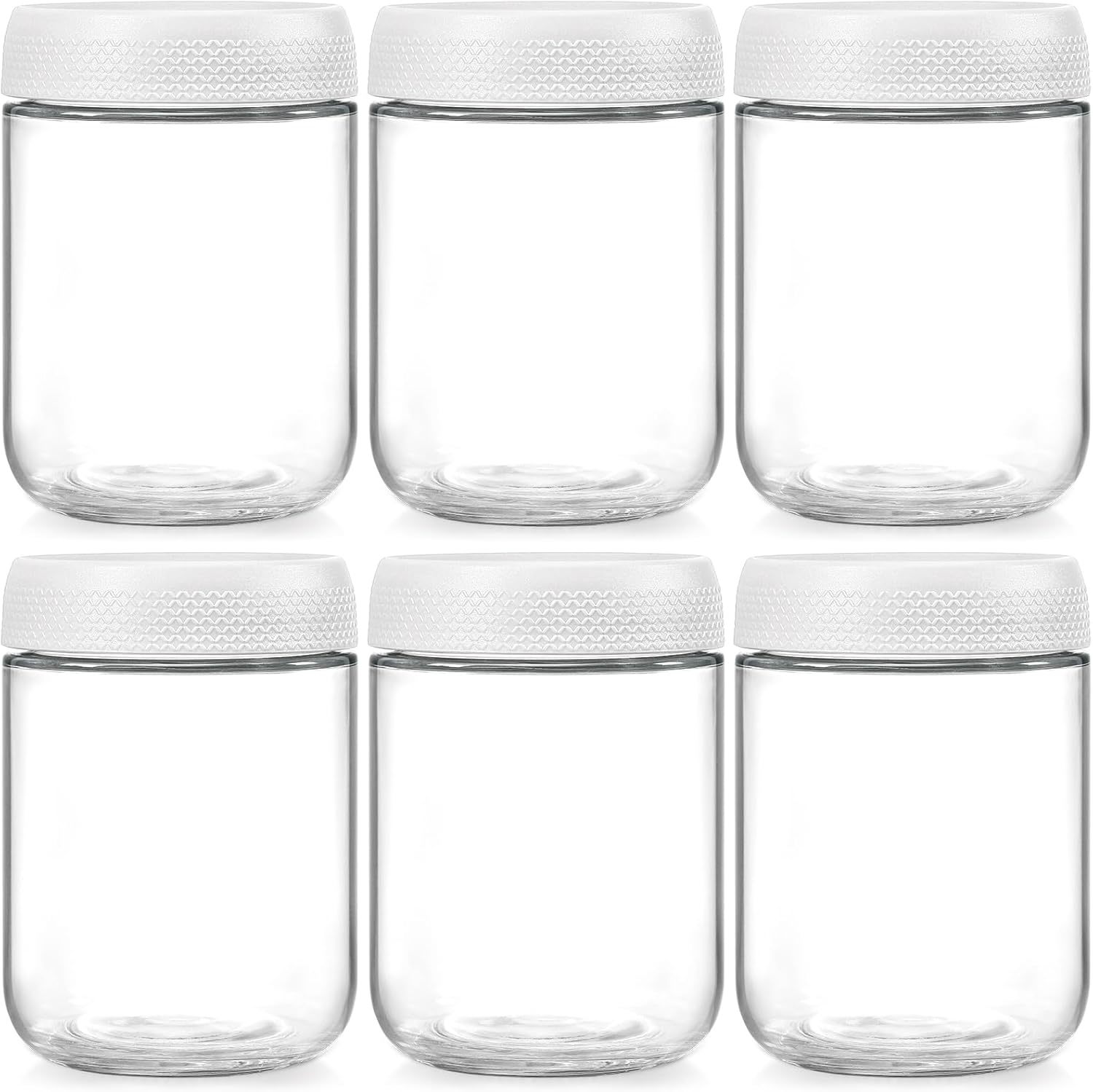 Netany 6-Pack 16Oz Glass Jars With Airtight Lids, Overnight Oats, White - $37.92