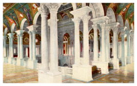 Hall of Columns Library of Congress Washington DC Vintage Postcard - £3.10 GBP