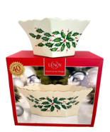 Lenox Holiday Archive Paneled Bowl 7-inch NEW Holly Berries - $33.66