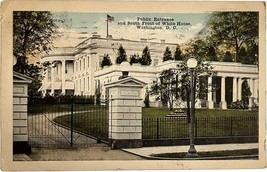 Public Entrance, White House, Washington, D. C., vintage post card 1917 - £11.98 GBP