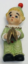 Clown Playing Cymbals Figurine Bisque Porcelain Vintage - $6.88