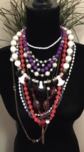 Lot of 9 Vintage to Now Statement &amp; Beaded Necklaces Estate Cleanout - £15.94 GBP