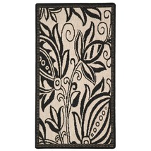 SAFAVIEH Courtyard Collection Accent Rug - 2&#39; x 3&#39;7&quot;, Sand &amp; Black, Floral Desig - £21.34 GBP