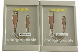 2 Pack Heyday 6&quot; Lightning To USB-A Braided Cable - Cedar Wood - £11.83 GBP