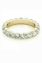 14K Yellow Gold Over 2.50Ct Round Moissanite Diamond Full Eternity Wedding Ring - £87.04 GBP