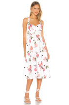 NWT For Love &amp; Lemons Rosa Paloma Midi in White Floral Polka Dot Tank Dress XS - £81.44 GBP