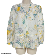 NWT A New Day Womens Front Tie Blouse Top Small Floral Long Sleeve V Neck - £19.05 GBP