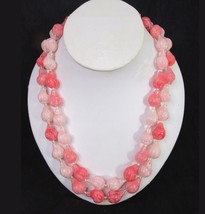 Vintage Pink Bubblegum Bead Necklace Double Strand Sugar Candy MCM Mod 1... - £23.38 GBP