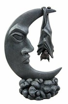 Ebros Sleeping Bat Hanging Over The Celestial Crescent Moon Figurine 8&quot;H - £28.76 GBP
