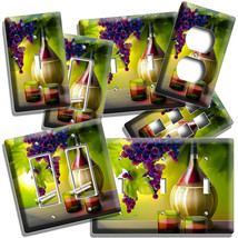 French Wine Bottle Grapes Light Switch Outlet Wall Plate Cover Kitchen Art Decor - £13.37 GBP+