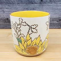 Gilded Sunflower Floral Canister by Blue Sky 4&quot; Kitchen Embossed Décor Jar - $16.14