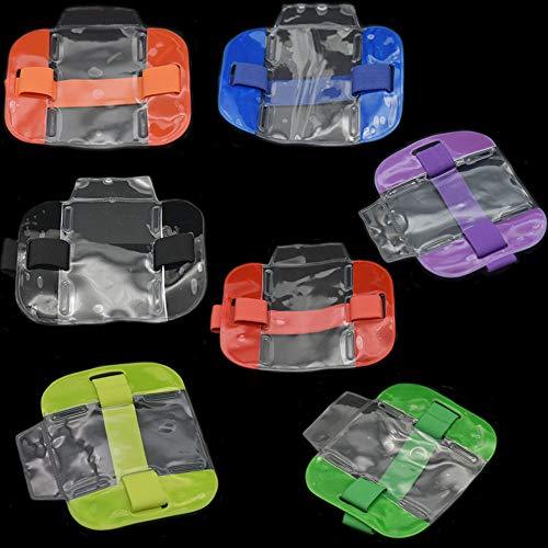 Bluemoona 2 Pcs - Armband Credit ID Card Name Tag Badge Holder Elastic Adjustabl