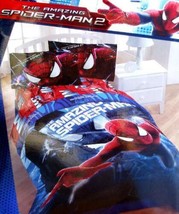 Amazing Spiderman 2 Movie Blue Twin Comforter Sheets 4PC Bedding Set New - £95.13 GBP
