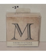 THIRSTYSTONE Absorbent Natural Sandstone Coasters Monogram Letter &quot;M&quot; Se... - €12,79 EUR