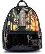 Harry Potter - Diagon Alley Sequin Double Strap Mini  Backpack by Loungefly - £66.20 GBP