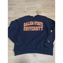 Salem State University Vtg Crew Neck Sweatshirt Size L Blue Massachusett... - $22.84