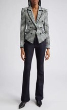 2023 Auth Veronica Beard Diego Metallic Check Cotton Blend Tweed Dickey Jacket - £145.17 GBP