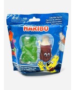 HARIBO Collectible Mini Figures GREEN GOLDBEAR &amp; HAPPY-COLA-NEW sealed P... - £11.26 GBP