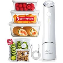 Quick Sealing Compact Vacuum Sealer with 3 Glass Containers &amp; 30 BPA-Fre... - $321.70