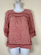 Skies Are Blue Womens Size XS Red Diamond Blouse 3/4 Sleeve - £5.59 GBP