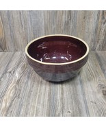 Vintage Brown Ribbed Crock Bowl, USA Pottery Shoulder Bowl, 9 Inch - $52.00