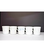 Set of 5 Corning Ware Coffee/Tea Cups Flowers Blue, Pink, Swirl Enhanced... - $15.09 CAD