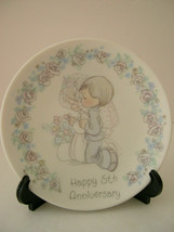 Precious Moments Huge LOT 5th Anniversary Porcelain Bisque Plates w StandEasel - $22.80