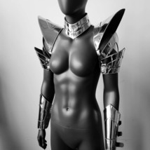 Burning Man Holographic Women Silver Armor,Rave Festival Costume Armor O... - $100.00