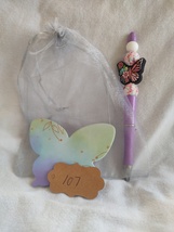 Beaded Butterfly Pen with Butterfly Notepad  - £6.95 GBP