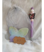 Beaded Butterfly Pen with Butterfly Notepad  - €6,99 EUR