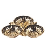 Sunflower 31455 Gold Coast 3D Serving Tray 3 Section  9&quot; L Plated Ceramic - $724.27 MXN