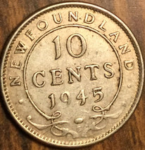 1945 Newfoundland Silver 10 Cents Coin - £4.84 GBP