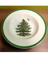 Spode Christmas Tree Large Rim Soup Bowl Green Trim 9 1/8 in England S33... - £44.15 GBP