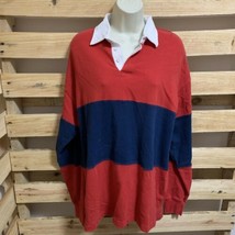 Vintage Pebble Beach Long Sleeve Polo Shirt Men’s Size Large Red Blue KG JD - £11.69 GBP