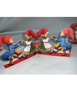 Vtg Paper Die Cut Chain Card Greeting Accordion Fold Out Table Decoratio... - $26.47 CAD