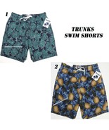 TRUNKS SURF &amp; SWIM CO.NEW MENS BEACH SHORTS QUICK DRY MARINE BLUE &amp; PERS... - $18.95