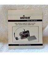 Unitech MINI 1001AF stereo cassette tape instruction manual English/Spanish - £8.01 GBP