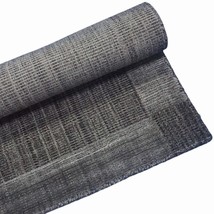 Handmade 100% Wool Geometric Grid Charcoal Color Living Room Rug 4x6ft - £283.18 GBP